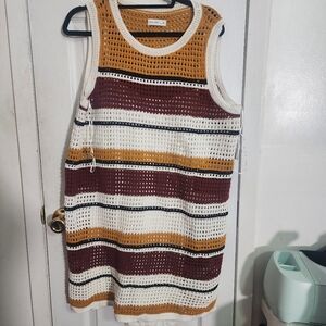 Striped Crochet Sleeveless Top